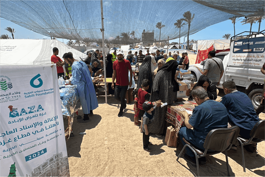 Providing medical assistance for displaced and injured Palestinians